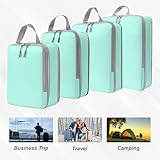 White Hawk 8-Pcs Compression Packing Cubes for Suitcases – Waterproof Diamond Polyester, No Mesh, Space-Saving Luggage Organiser, Travel Bags for Suitcases, Backpacks & Carry-Ons (Aqua) - Image 8