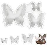 PHMING Molde de Silicona, Moldes de Silicona de Mariposa, 3 en 1 Molde de Resina Mariposa, Forma de Mariposa Moldes para Jabones Artesanales, para Hacer Velas, Chocolates, Manualidades de Yeso
