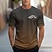 Sdeycui Men Tshirts Gradient Print Graphic Tees Casual Holiday Fashion Beach Crewneck Basic Vacation Blouses Brown