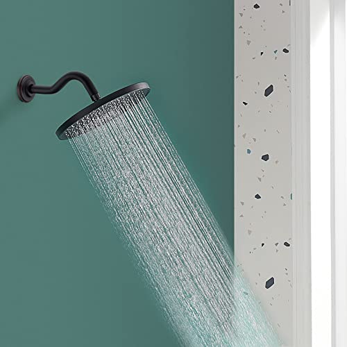 S-Shape Shower Arm With Flange 8 Inch Curved Stainless Steel Extension For Shower Head,Wall Mounted 1/2-Inch Npt, Oil Rubbed Bronze #TOP1