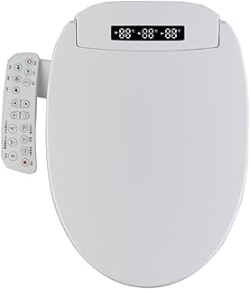 ウォシュレット うぉしゆれっと便座 温水洗浄便座 シャワートイレ 瞬間式 ステンレスノズル 大型操作パネル 瞬間給湯 温風乾燥 4つの洗浄モード 市販トイレシステム対応 (37×13×51cm-スマート,ホワイト) [並行輸入品]