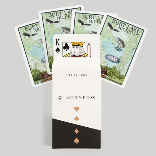 Baraja de 52 cartas estilo póker con mapa náutico Burt Lake Michigan miniatura 6