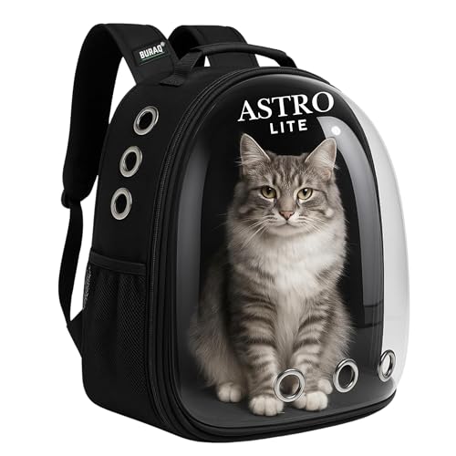 Image of Buraq Astronaut Lite Pet Carrier Backpack, Designed with Breathable Space, Ventilated Cat Bag, Comfortable Cat Carrier for Outdoor Use