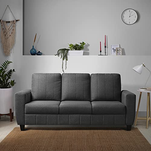 Sleepyhead Bae Designed by Duroflex - 3 Seater Sofa Chair, Premium Fabric |Space-Saving Design |Comfort & Easy Maintenance |3 Years Warranty |Stylish Three Seater for Living Room - Stone Grey