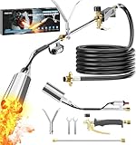 PAULINN Propane Torch Weed Burner Upgrade, 340,000 BTU Weed Torch Flame Weeder with POL CGA 510 11.5FT Hose