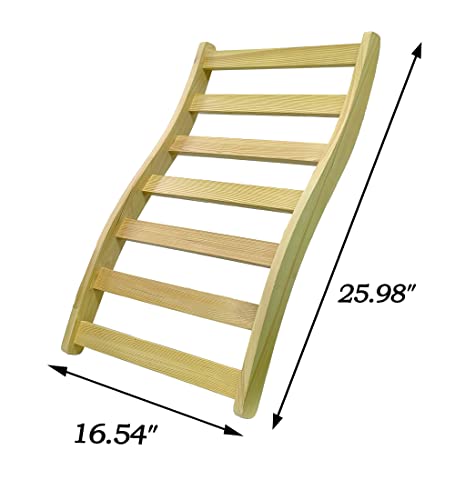 Image of LTCCDSS 2PCS Sauna Backrest Hemlock | S-Shape Design - Slip-Resistant - Non-Toxic - Comfortable - Sauna Accessories Kit Apply to Barrel or Infrared Sauna-23.98 in * 15.54inch