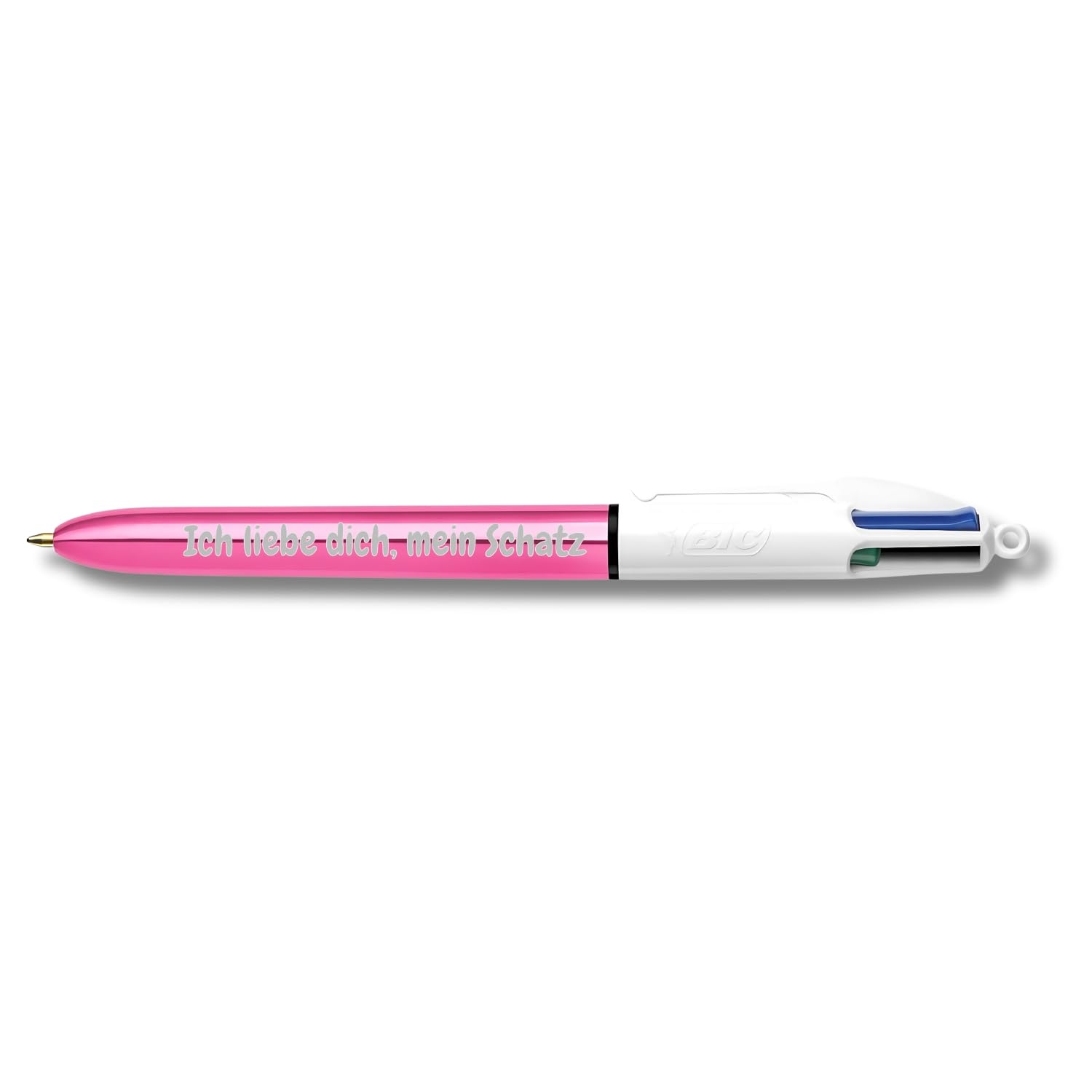 KDO Personalisierter BIC 4-Farben-Kugelschreiber – Glänzend & Perfekt Als Geschenk!