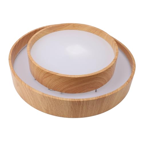 Plafonnier LED design fer et grain de bois premium 60 cm