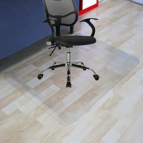 PVC Transparent Chair Mat, Clear Chair Mat for Hard Floor Carpet, Office Floor Protector, Waterproof, Non-Slip, for Home, Office, Study, 1200 x 900 x 1.5 mm Cover