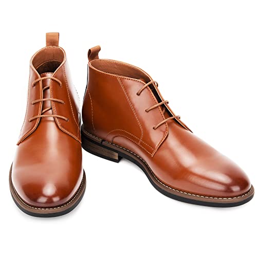Temeshu Men's Chukka Boot Round Toe Ankle Boots Classic Lace-Up Dress Boots Ms17 Brown 12 #TOP5