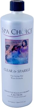 SpaChoice 1-Quart Premium Clear and Sparkle Hot Tub Clarifier, Spa Clarifier Hot Tub, Made in USA
