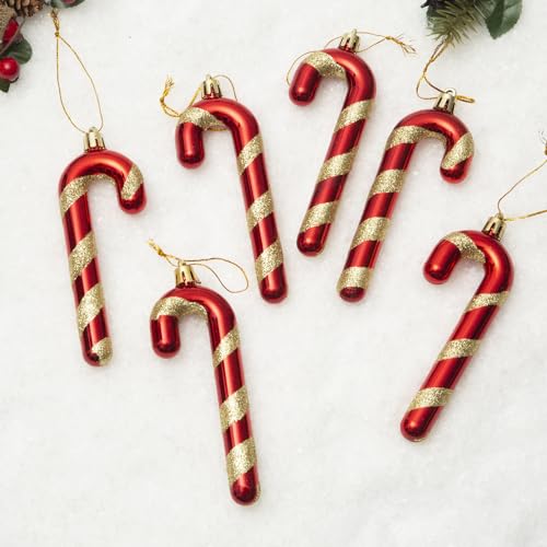 Baiinjiene 12 Stück Zuckerstangen Deko Weihnachtsbaum, Glitzernde...