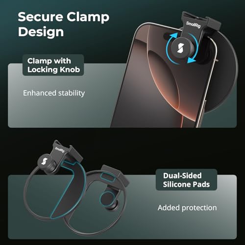 SmallRig Universal-Filteradapter mit 67-mm-Gewinde für Handyfotografie, kompatibel mit 67-mm-Gewindefiltern und LED-Leuchten, integrierter Blitzschuh -5174