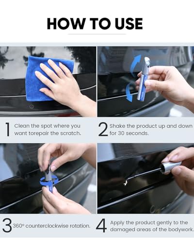 EVOOOR for Tesla Solid Black Touch Up Paint - DIY Scratches Repair With Color-Matched for Model 3/Y/S/X (Solid Black (PBSB)) - Thumbnail 7