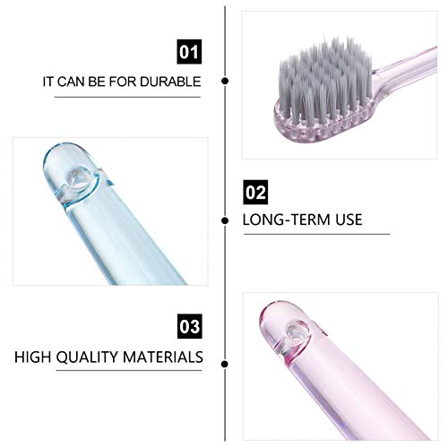 Exceart Crystal Collection Toothbrush Full Head Manual Toothbrush Manual Toothbrush For Cleaning Tooth 6Pcs #TOP3
