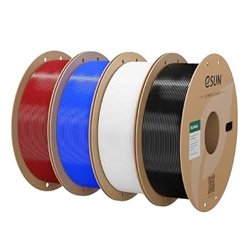 eSUN PLA Filament 1.75mm,1 * 4KG Fire Engine Red+Blue+Cold White+Black