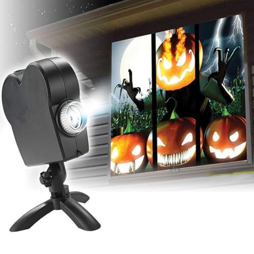 Halloween Window Projector with 12 Movies – LED Holographic Projection