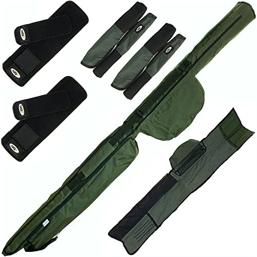DNA Leisure Rod Holdall 2+2 12ft Carp Fishing & 2x Tip and Butt Protectors 2x Neoprene Rod Bands