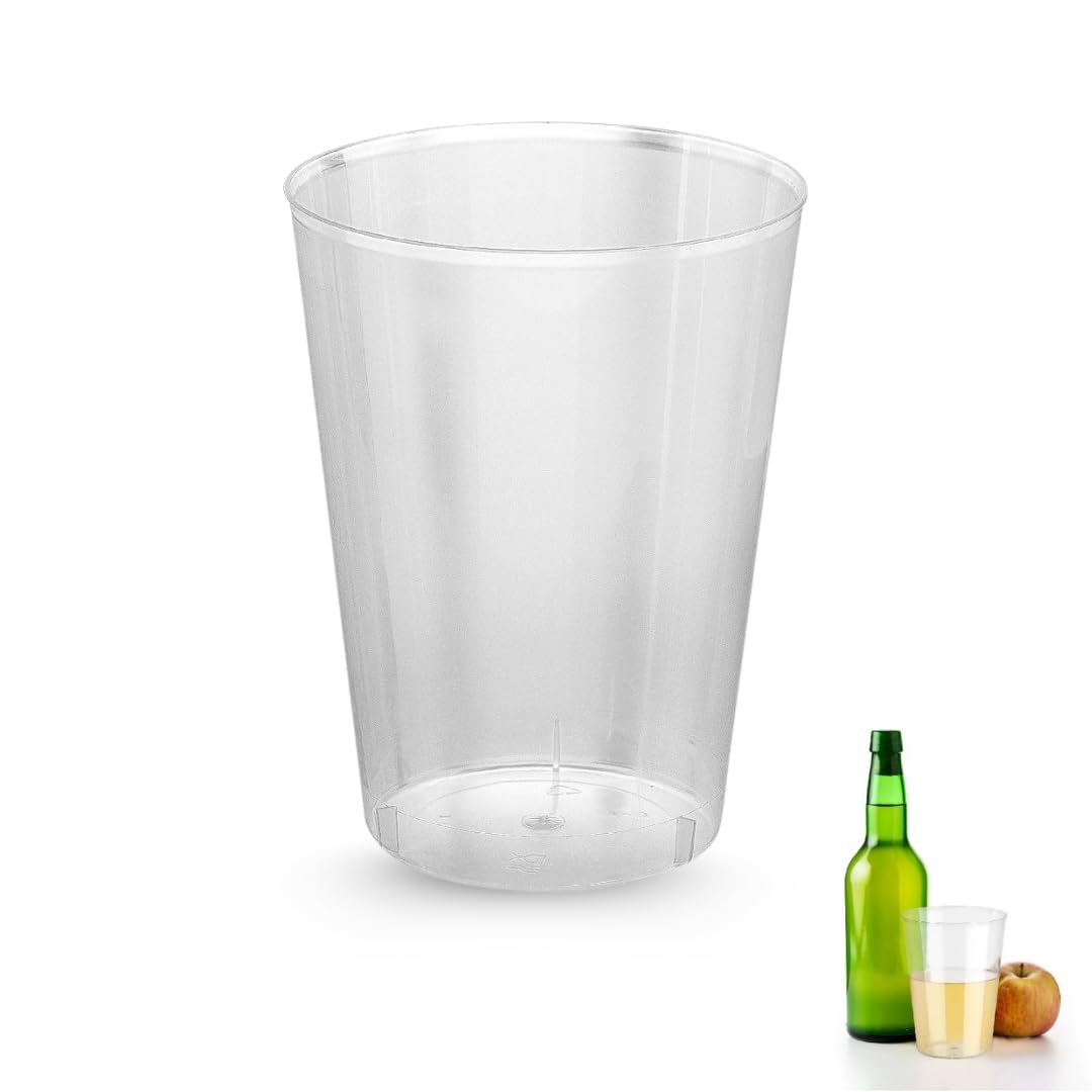 PARENCE. - Set of 15 Reusable 500ml Plastic Cups - Polypropylene (PP) Rigid Cups - Ideal for Party, Camping, BBQ, Event - Durable, Washable, Stackable
