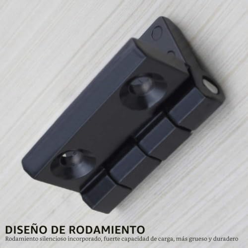 Miniatura 6 de Yofasen Bisagras Plegables - 4pcs Bisagras De Puerta De Hardware Para Puerta De Armario Doméstico, Aleación De Zinc, Negro, 40 40 5mm