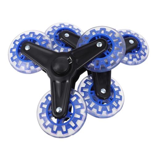 HIAKDOFT Ruedas Triangulares Giratorias para Carrito de Compra Repuesto Resistente de Hierro Azul Fácil Maniobra y Subida de Escaleras Compatible con Carritos Plegables y Supermercado