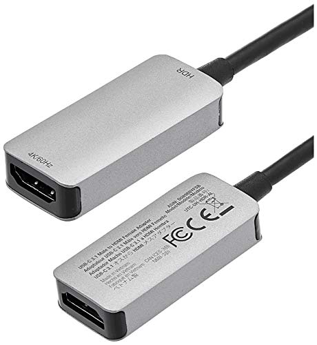 Amazon Basics USB-C 3.1 Male to HDMI Female Adapter for Phone and Tablet, 4K@60Hz, Portable, Plug and Play, Gray, 1.69 x 1.45 x 0.43 inches view 4