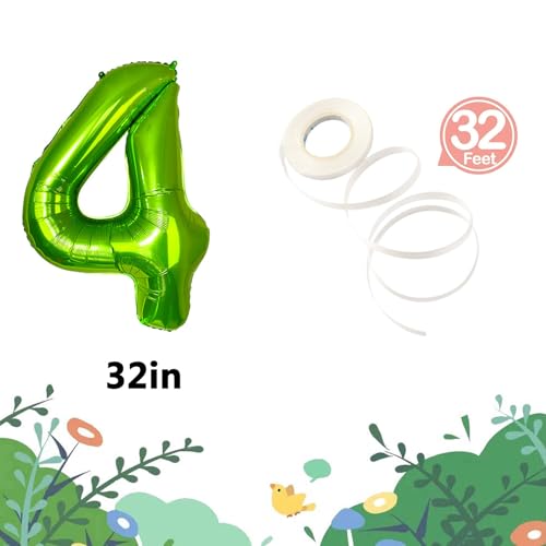Image of Dinosaur Birthday Party Supplies, Dinosaurs Party Decorations 4 Year Old Foil Balloons for Boys and Girls