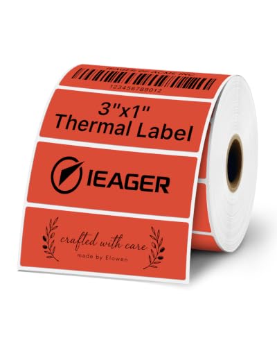 iEager 3x1 Inch Thermal Labels, Red Durable Thermal Printer Stickers