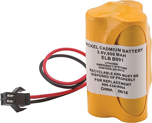 Lithonia Lighting Elb B001 Rechargeable Nickel Cadmium Battery, 3.6 Volts, 900 Mah #TOP8