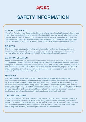 UFlex Athletics Compression Knee Brace for Women & Men Knee Sleeves Support for Sports, Running, Weightlifting, Arthritis, Meniscus Tear, ACL, Hiking, Recovery Support & Fitness
