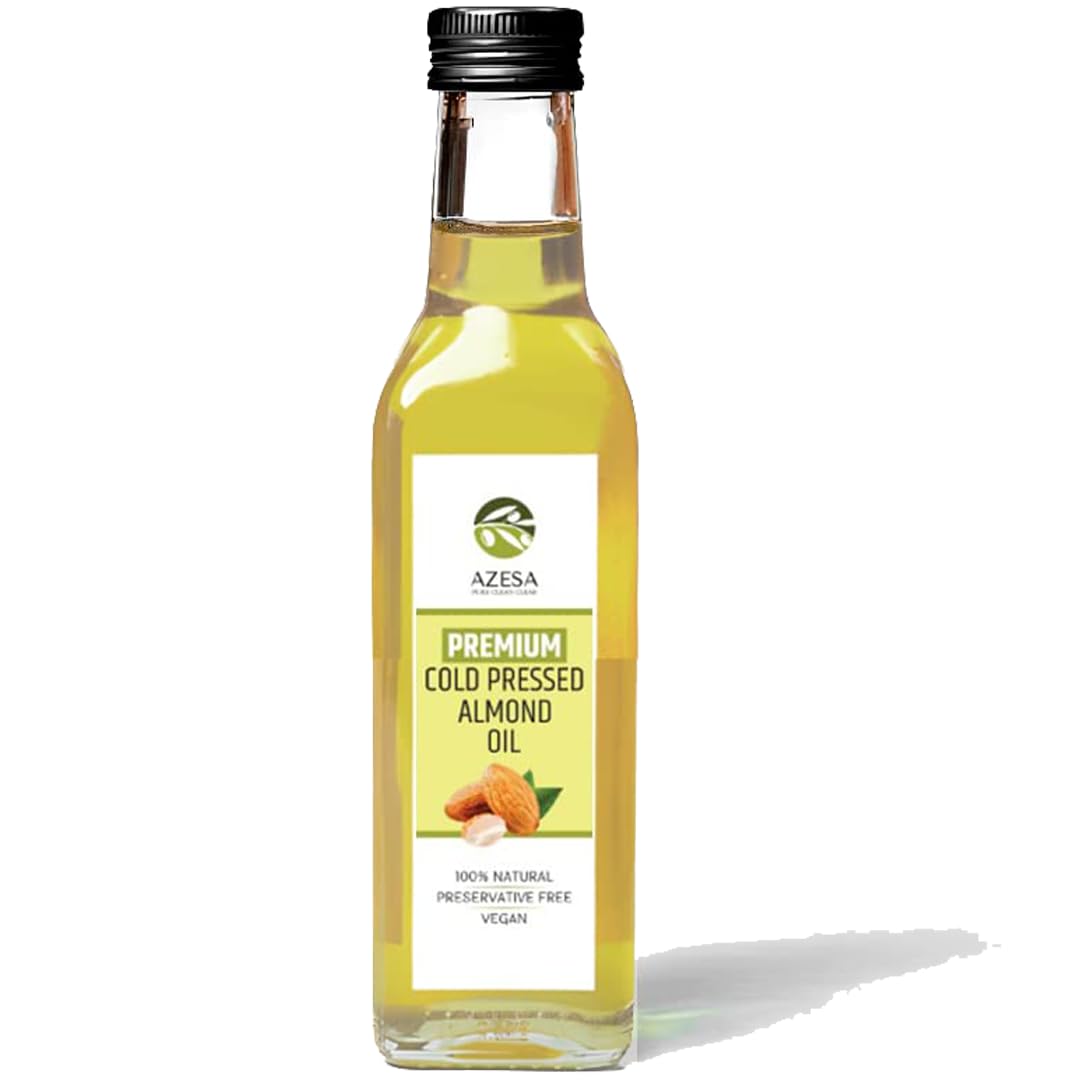 Azesa Pro Pure Cold Pressed Sweet Almond Oil for Face and Skin Glowing
