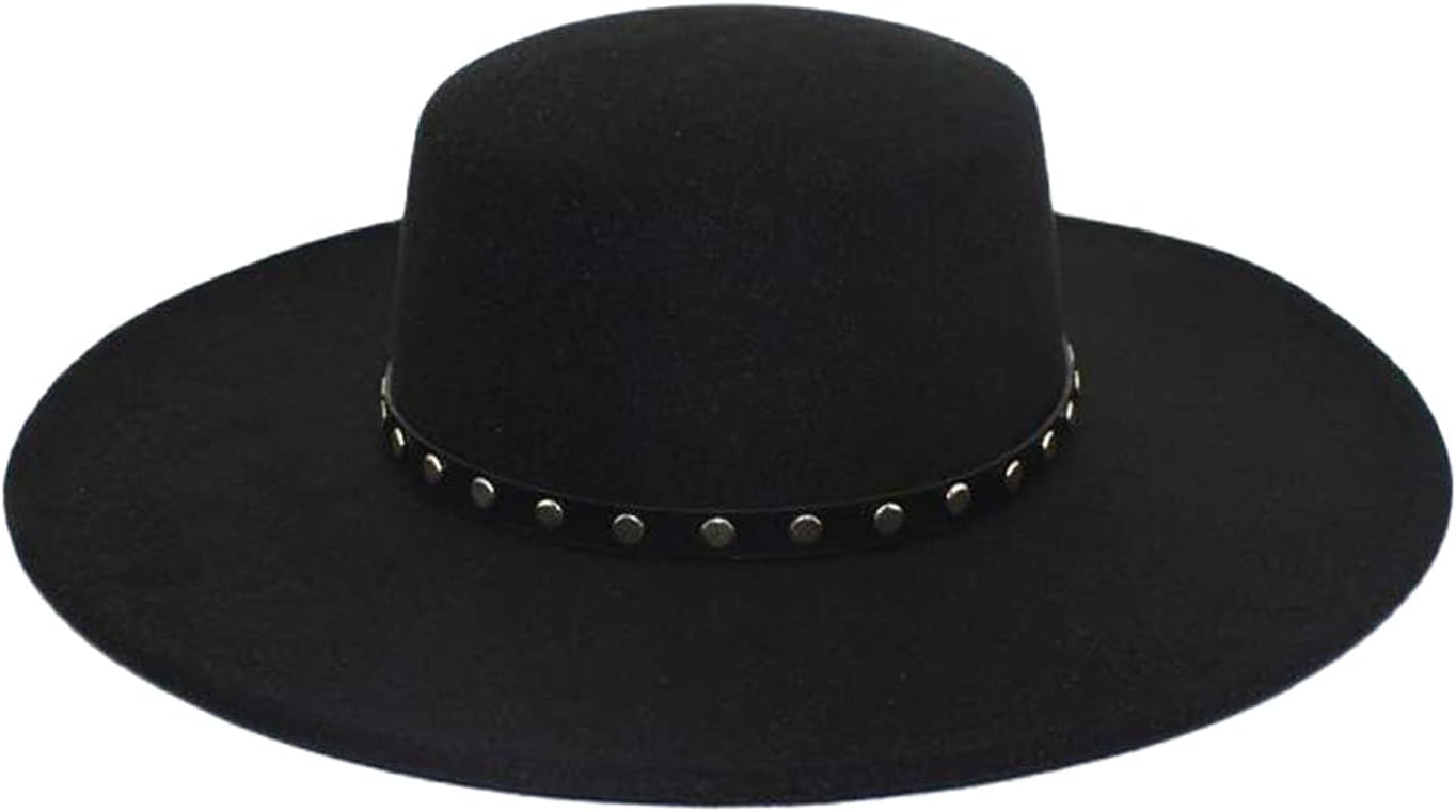 Wide Brim Fedora Hats for Women and Men Classic Panama Hat Men's Two Tone Dress Hat with Belt Buckle