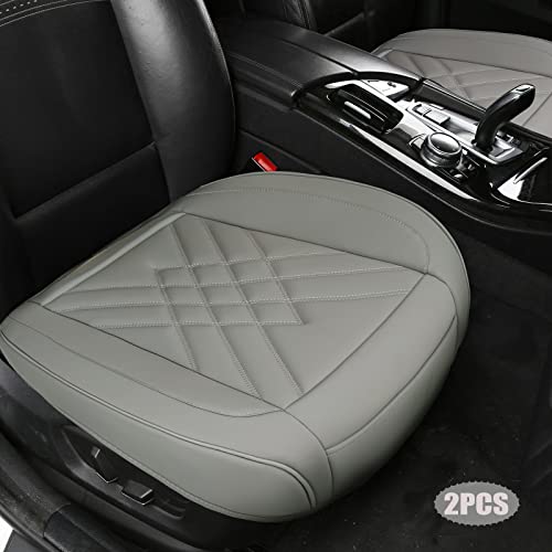 Sanqing 2Pcs Bottom Car Seat Cover Pu Leather Seat Covers Bottom For Car Front Seat Cushions Mats Universal Fit 95% Vehicles (Gray) #TOP20
