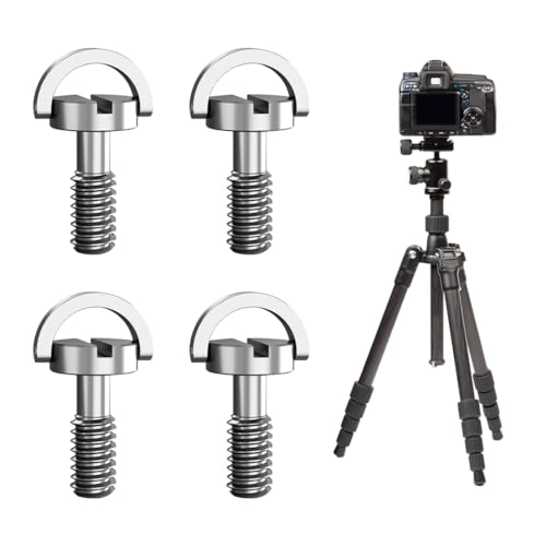 HABNI 4 Pezzi 1/4 Pollice Fotocamera Vite, D-Ring 1/4 Pollici Vite Di Montaggio, Acciaio Inossidabile Treppiede Vite, Per Fotocamera Treppiede, Monopiede O Piastra A Sgancio Rapido