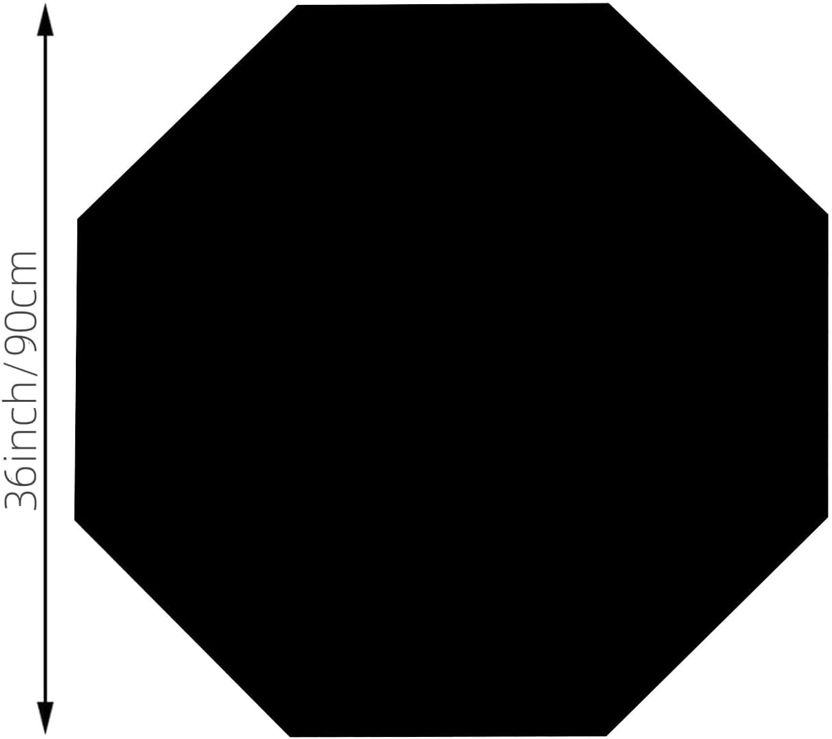 Custom Octagon Office Chair Mat for Hardwood Floor and Tile Floor, Personalized Your Image Text Desk Mat for Rolling Chair and Computer Desk, 36 in, FBA-Black