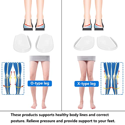 Medial & Lateral Heel Wedge Silicone Insoles, Supination & Pronation Corrective Heel Insoles, Gel Adhesive Shoe Inserts for Foot Alignment, Knock Knee Pain, Bow Legs, O/X Type Leg-3 Pairs
