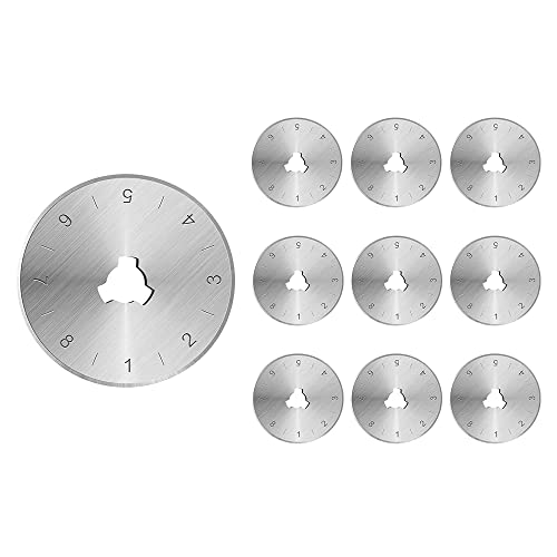 28mm Rotary Cutter Blades, 10 Pack Replace Rotary Blades Cutters for Quilting Scrapbooking Sewing Arts & Crafts, Sharp and Durable