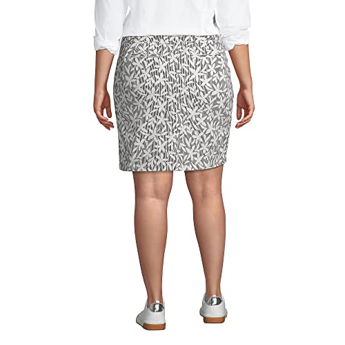 Lands' End Womens Mr Pull On Chino Skort White Stripe Floral Plus 20W #TOP1