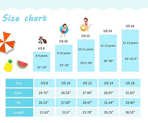Wantdo Girl's Cute Swimsuits Ruffle Swimsuit One Piece Floral Swimwear Pineapple Print 10 #TOP6