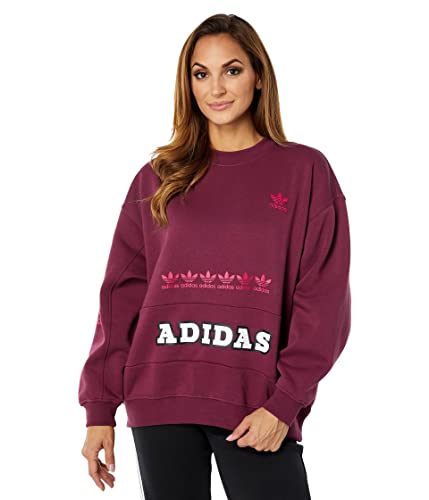 Image of adidas Originals Trefoil Logo Play Sweater, Victory Crimson, Large