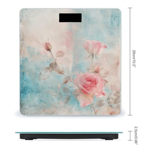 Báscula digital de baño retro shabby chic 26x26 cm miniatura 2