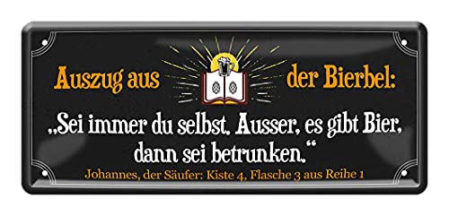 Cartel de chapa de cerveza retro decorativo – Cartel de metal para bebedores y amantes de la cerveza, decoración para taller, jardín, fiesta, sótano, regalo de cumpleaños para hombres, 28x12 cm