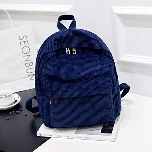SGZBY Mochila College Wind Corduroy De Bolsillo Frontal para Estudiantes Gran Capacidad