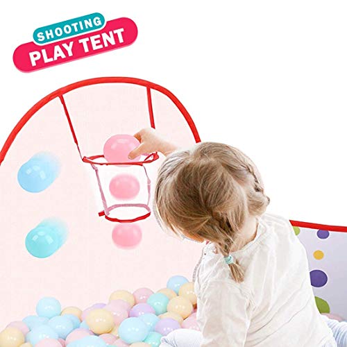 Image of BabyGo Kids Dotted Basketball Pool for Kids Play Tent House for 2+ Year Old Girls and Boys (Mutlicolor)