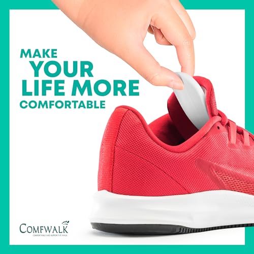 Image of COMFWALK Felt Tongue Pads for Shoes - Soft Self-Adhesive Shoe Inserts | White, 3 Pairs