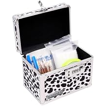 Vaultz Locking Medicine Box with Combination Lock - Secure Metal Lock Box Safe for Medication, Pills & Valuables, Small Lockbox with Code, Portable Storage Case, Leopard