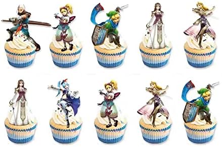 24 pack Cartoon game cupcake decoration game party theme cupcake insert row, choose wedding anniversary boys and girls birthday party cake decoration supplies.