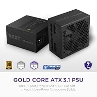 NZXT C750 Gold Core – 750W ATX 3.1 Netzteil – 80 Plus Gold – Cybenetics Platinum – Vollmodular – PCIe 5.1 300W 12V-2x6 – Zero-RPM-Lüfter – 105 °C-Kondensatoren – Schwarz – Ansicht 3