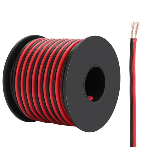 Duravel Speaker Wire, 2 Conductor, Red and Black, Copper Stranded Core (3 Meter, 1.5mm)
