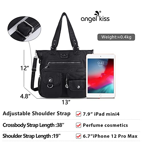 Image of Angelkiss Purses Handbags for Women PU Tote Satchel Bags for Women Pockets Shoulder Bags | PU